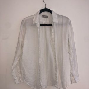 White linen button down
